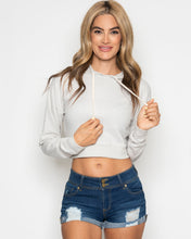 Load image into Gallery viewer, Charleigh Crop Hoodie- Gray