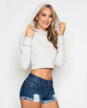 Load image into Gallery viewer, Charleigh Crop Hoodie- Gray