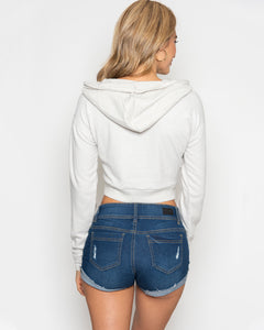 Charleigh Crop Hoodie- Gray