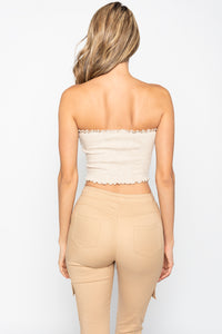 Olivia Tube Top- Taupe