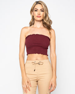 Olivia Tube Top- Burgundy