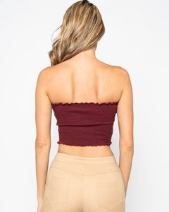 Olivia Tube Top- Burgundy