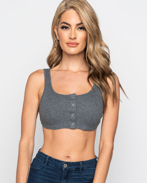 Shay Crop Top- Gray