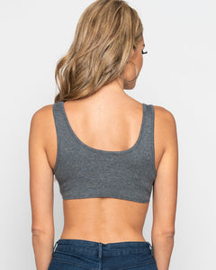 Shay Crop Top- Gray