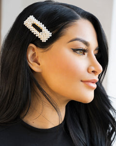 Pearly Hair Clip- Rectangle