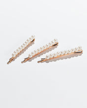 Load image into Gallery viewer, Pearly Hair Clip- Triple Bobby Pins