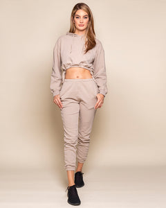 Vanilla Latte Jogger and Hoodie Set