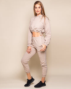 Vanilla Latte Jogger and Hoodie Set